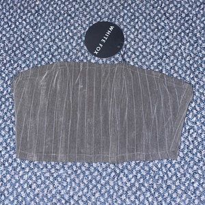 striped white fox corset! Size XS